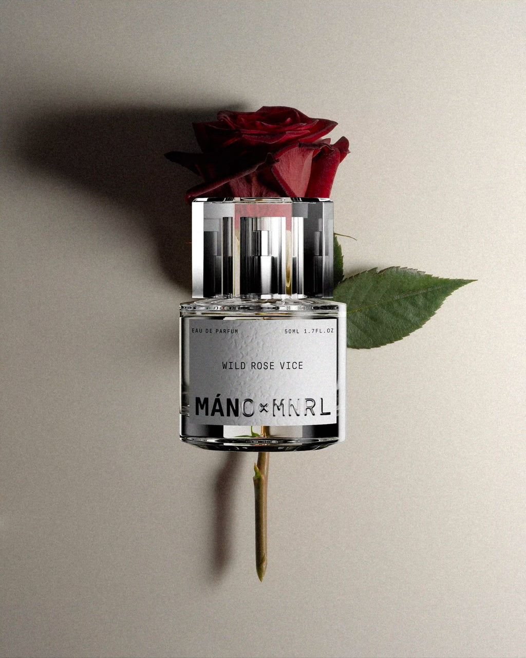 Wild Rose Vice bottle with hero ingredient